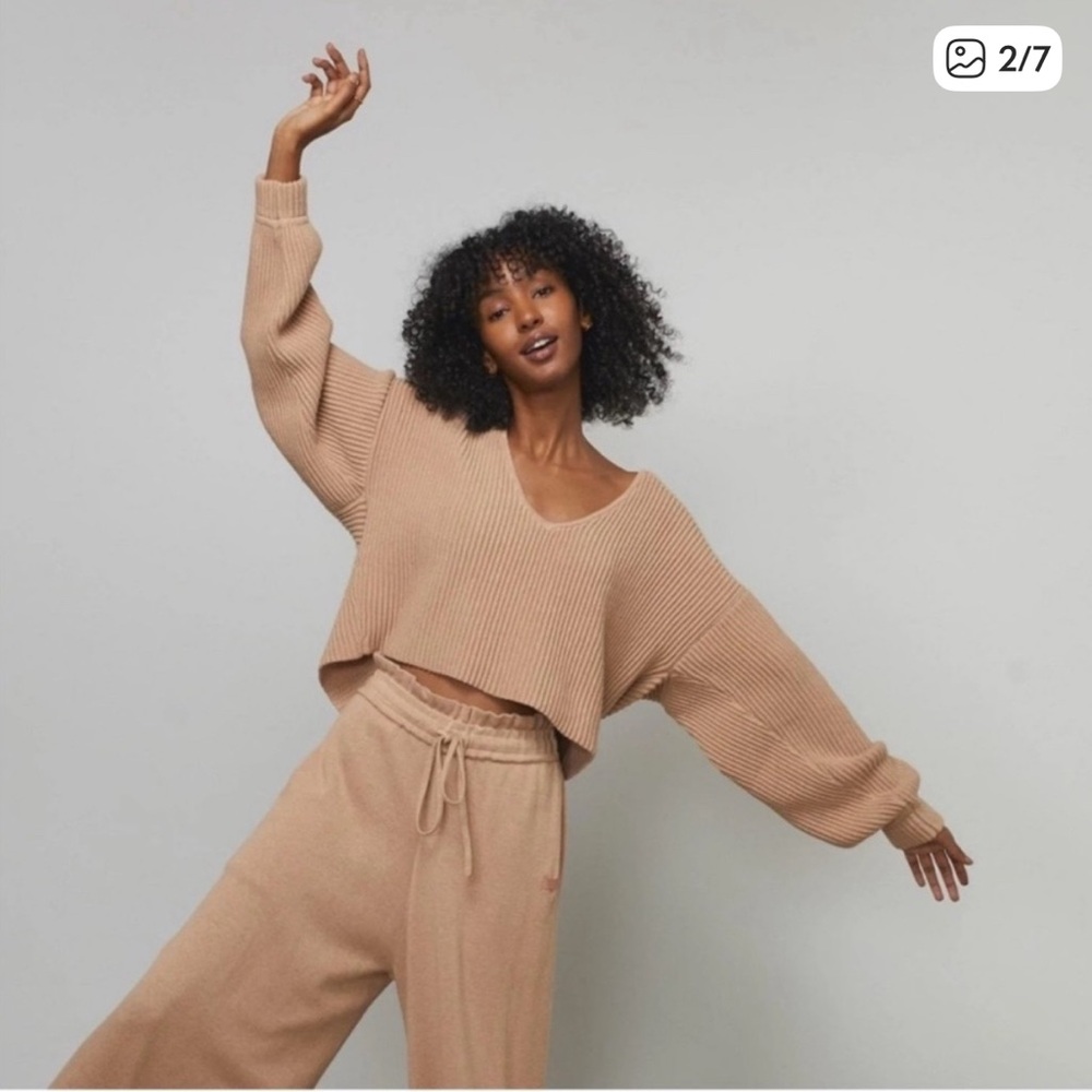 Lunya Beige Knit Lounge Set